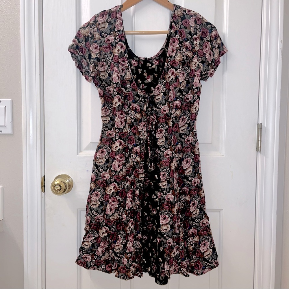 90s floral grunge dress